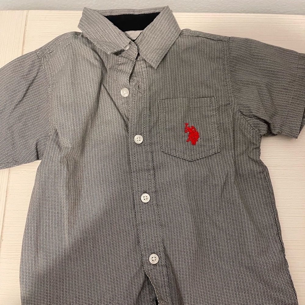 Us polo assn short sleeve button down 4T
